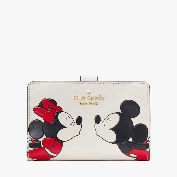 kate spade Handbags - ♠️Kate Spade X Disney Minnie Mouse Medium Compact Bifold Wallet, Parchment NWT